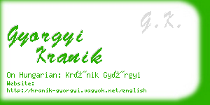 gyorgyi kranik business card